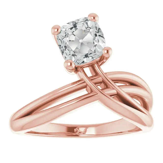 HarryChadEntcom Rings Rose Gold Solitaire Ring Old Cut Cushion Natural Earth Mined Diamond Split Shank 5 Carats HarryChadEntcom Rings Rose Gold Solitaire Ring Old Cut Cushion Natural Earth Mined Diamond Split Shank 5 Carats