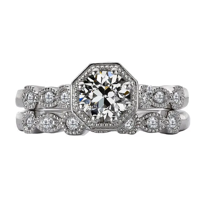 HarryChadEntcom Rings Round Old Miner Real Natural Earth Mined Diamond Wedding Ring Set Vintage Style 3 Carats HarryChadEntcom Rings Round Old Miner Real Natural Earth Mined Diamond Wedding Ring Set Vintage Style 3 Carats