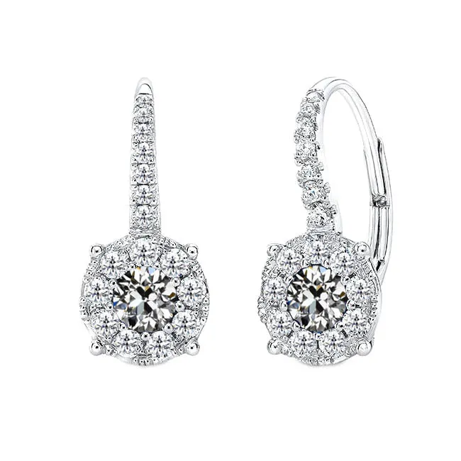 HarryChadEntcom Round Halo Old Miner Genuine Diamond Dangle Earrings 350 Carats 14K Gold Earrings HarryChadEntcom Round Halo Old Miner Genuine Diamond Dangle Earrings 350 Carats 14K Gold Earrings