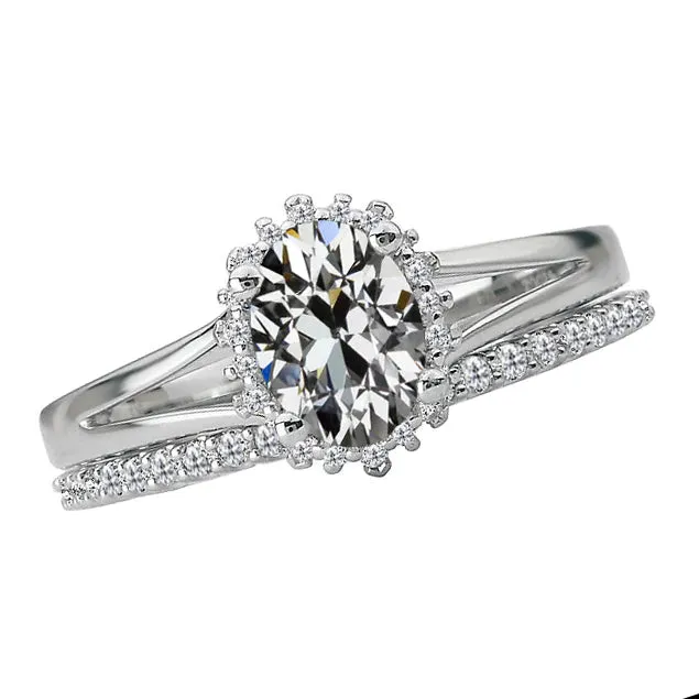 HarryChadEntcom Wedding Ring Set Round Oval Old Cut Natural Earth Mined Diamond Split Shank 450 Carats Rings HarryChadEntcom Wedding Ring Set Round Oval Old Cut Natural Earth Mined Diamond Split Shank 450 Carats Rings