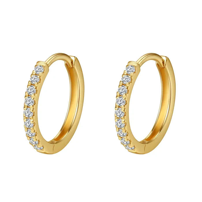 Hey Happiness Earrings Endless Shine Huggie Earrings 14K Gold