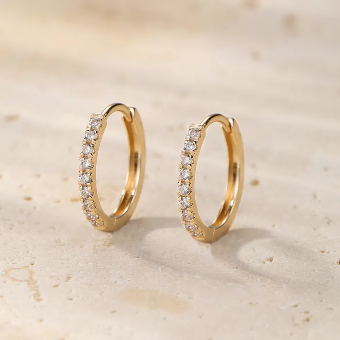 Hey Happiness Earrings Endless Shine Huggie Earrings 14K Gold Hey Happiness Earrings Endless Shine Huggie Earrings 14K Gold