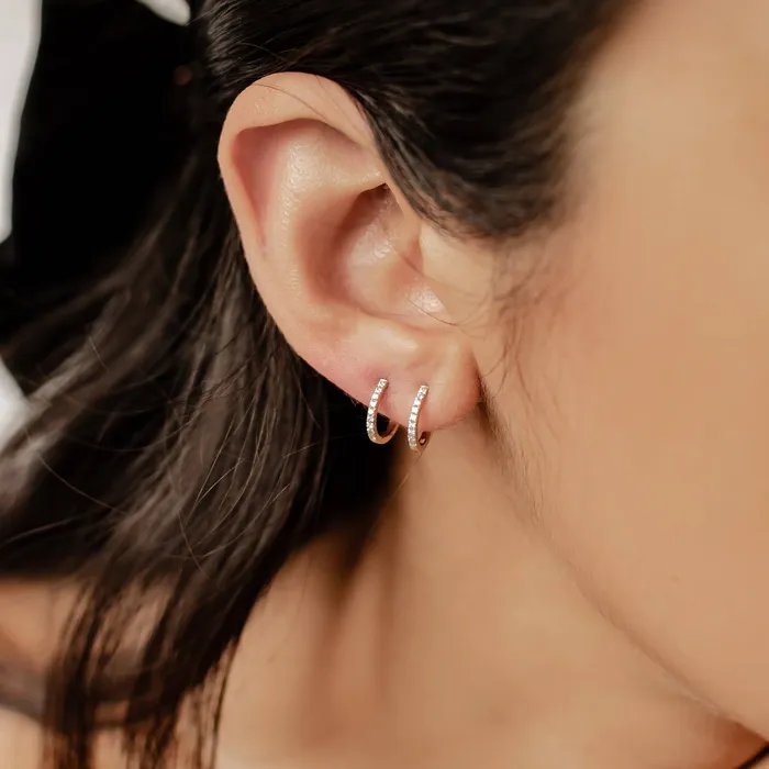 Hey Happiness Earrings Endless Shine Huggie Earrings 14K Gold Hey Happiness Earrings Endless Shine Huggie Earrings 14K Gold