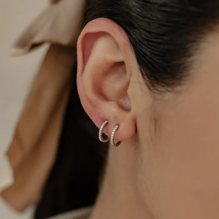 Hey Happiness Earrings Endless Shine Huggie Earrings 14K Gold Hey Happiness Earrings Endless Shine Huggie Earrings 14K Gold