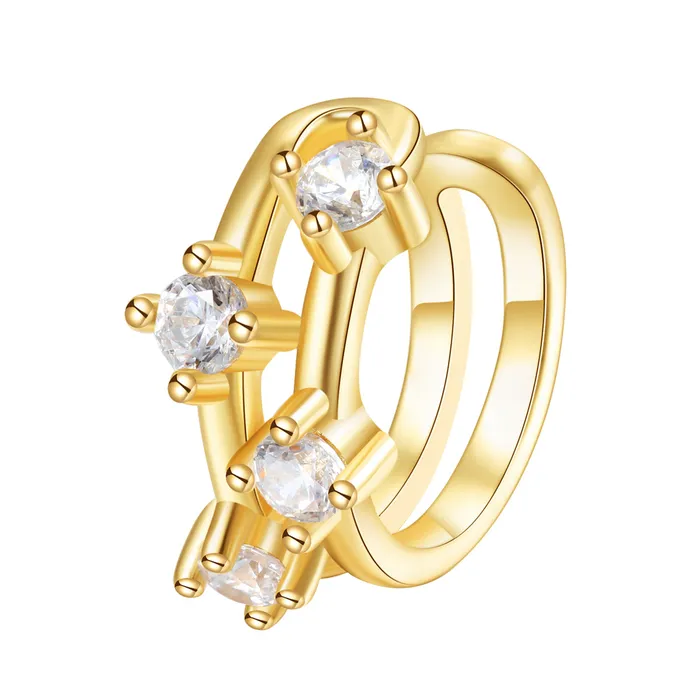 Hey Happiness Jeweled Band Ear Cuff Sterling Silver Gold Earrings