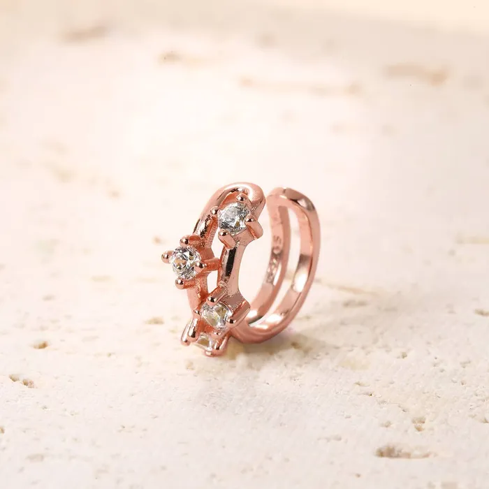 Hey Happiness Jeweled Band Ear Cuff Sterling Silver Gold Earrings Hey Happiness Jeweled Band Ear Cuff Sterling Silver Gold Earrings