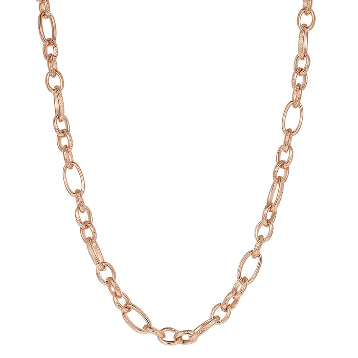 Hey Happiness Necklaces Chunky Oval Figaro Chain Necklace Rose Gold