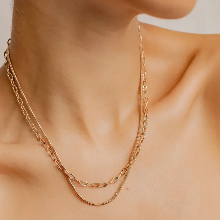 Hey Happiness Necklaces Round Snake Chain Necklace Rose Gold Hey Happiness Necklaces Round Snake Chain Necklace Rose Gold