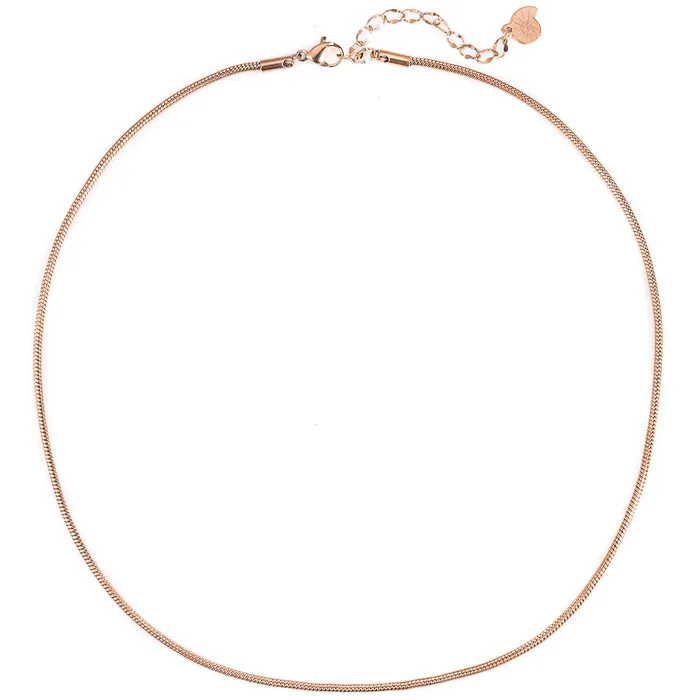 Hey Happiness Necklaces Round Snake Chain Necklace Rose Gold Hey Happiness Necklaces Round Snake Chain Necklace Rose Gold