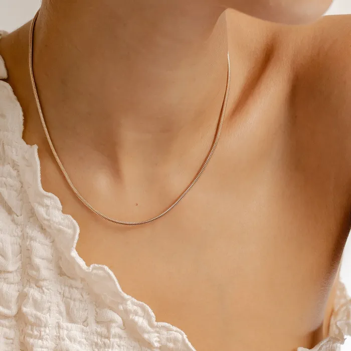 Hey Happiness Necklaces Round Snake Chain Necklace Rose Gold Hey Happiness Necklaces Round Snake Chain Necklace Rose Gold