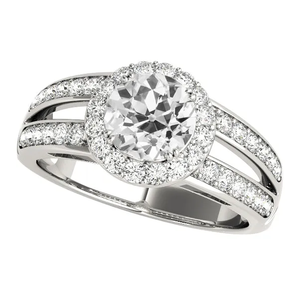 Ladies Halo Old Cut Round Natural Earth Mined Diamond Ring Split Shank 450 Carats HarryChadEntcom Rings Ladies Halo Old Cut Round Natural Earth Mined Diamond Ring Split Shank 450 Carats HarryChadEntcom Rings