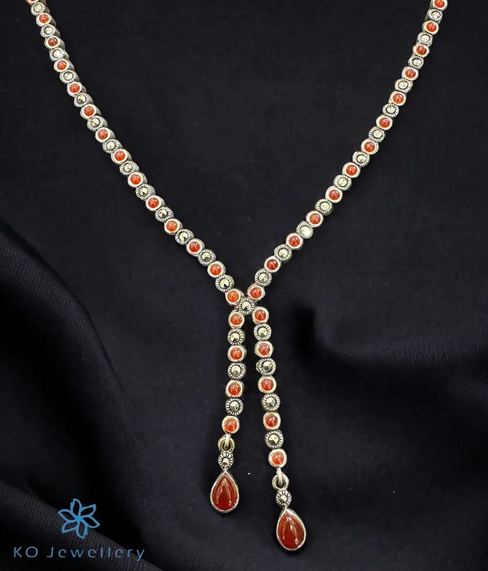 Marcasite Necklaces The Drops Silver Marcasite Necklace