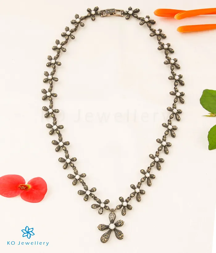 Marcasite Necklaces The Florence Silver Marcasite Necklace