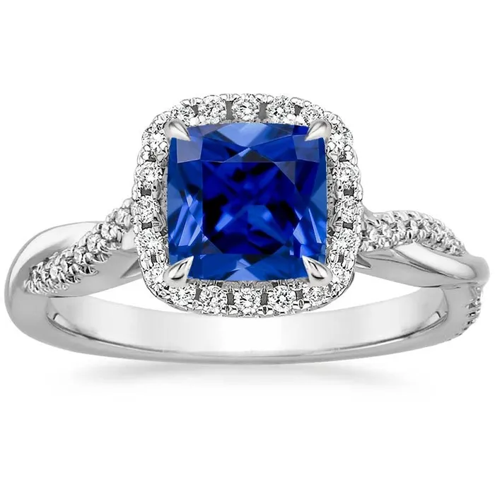 Natural Earth Mined Diamond Halo Ring Cushion Blue Sapphire Pave Set Accented 325 Carats HarryChadEntcom Rings Natural Earth Mined Diamond Halo Ring Cushion Blue Sapphire Pave Set Accented 325 Carats HarryChadEntcom Rings