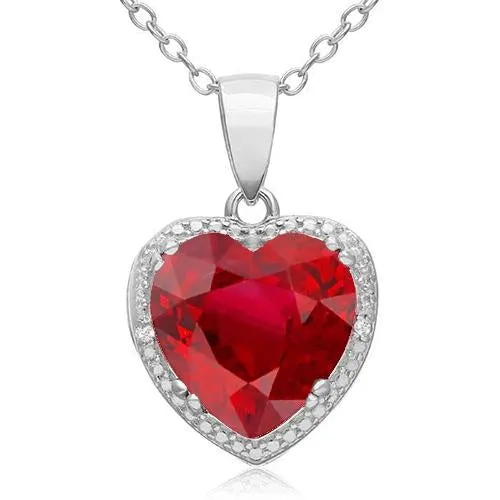 Necklaces 1110 Ct Red Ruby With Natural Earth Mined Diamonds Pendant Necklace White Gold GB Necklaces 1110 Ct Red Ruby With Natural Earth Mined Diamonds Pendant Necklace White Gold GB