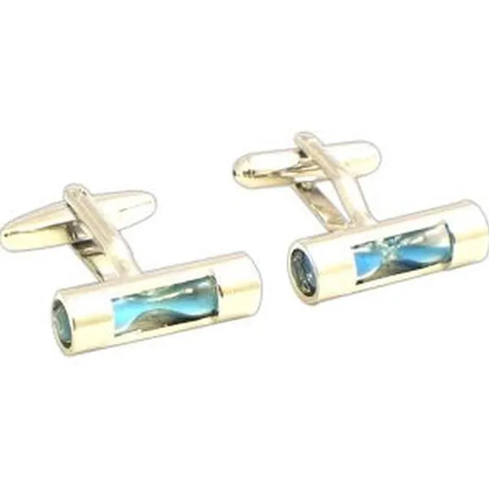 Necklaces Bey Berk Bey Berk Rhodium Plated Sand Timer Design Cufflinks