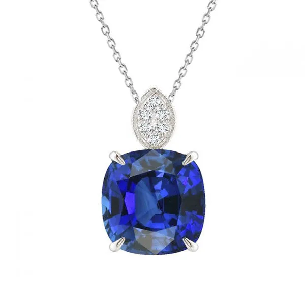 Necklaces Cushion Ceylon Sapphire Natural Earth Mined Diamond Pendant With Chain 425 Carats HarryChadEntcom Necklaces Cushion Ceylon Sapphire Natural Earth Mined Diamond Pendant With Chain 425 Carats HarryChadEntcom