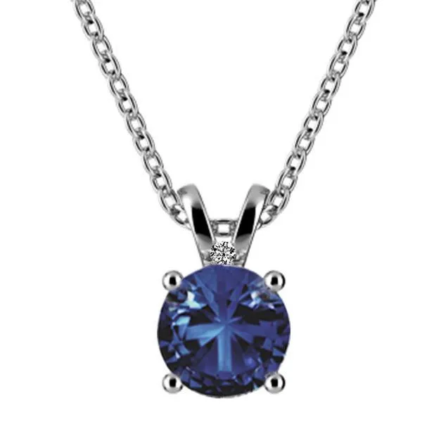 Necklaces GB Blue Sapphire And Natural Earth Mined Diamond Necklace Pendant 255 Carats White Gold 14K Necklaces GB Blue Sapphire And Natural Earth Mined Diamond Necklace Pendant 255 Carats White Gold 14K