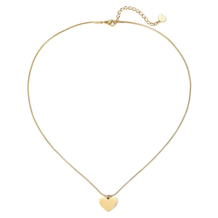 Necklaces Hey Happiness Heart Pendant Snake Chain Necklace Waterproof