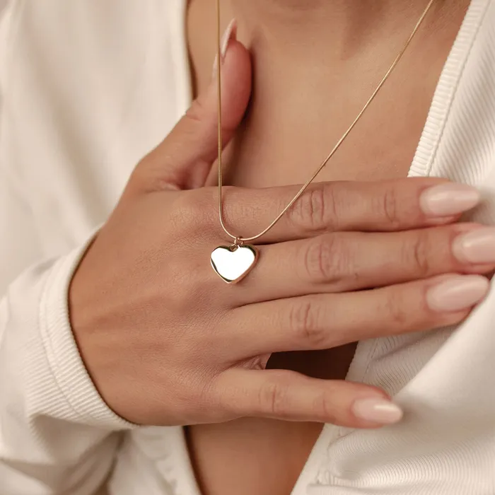 Necklaces Hey Happiness Heart Pendant Snake Chain Necklace Waterproof Necklaces Hey Happiness Heart Pendant Snake Chain Necklace Waterproof