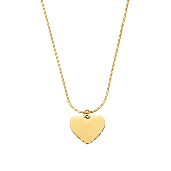 Necklaces Hey Happiness Heart Pendant Snake Chain Necklace Waterproof Necklaces Hey Happiness Heart Pendant Snake Chain Necklace Waterproof
