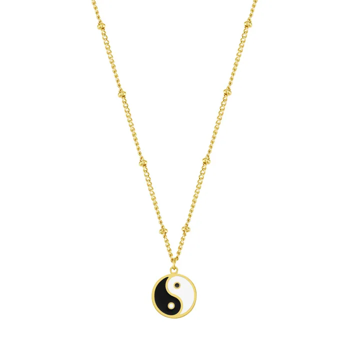 Necklaces Hey Happiness Yin Yang Bead Chain Necklace Gold