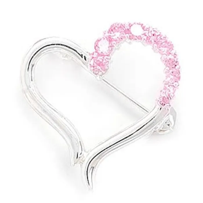 Necklaces MMA MMA Cut Out Heart Design Fashion Pin with Pink Czs
