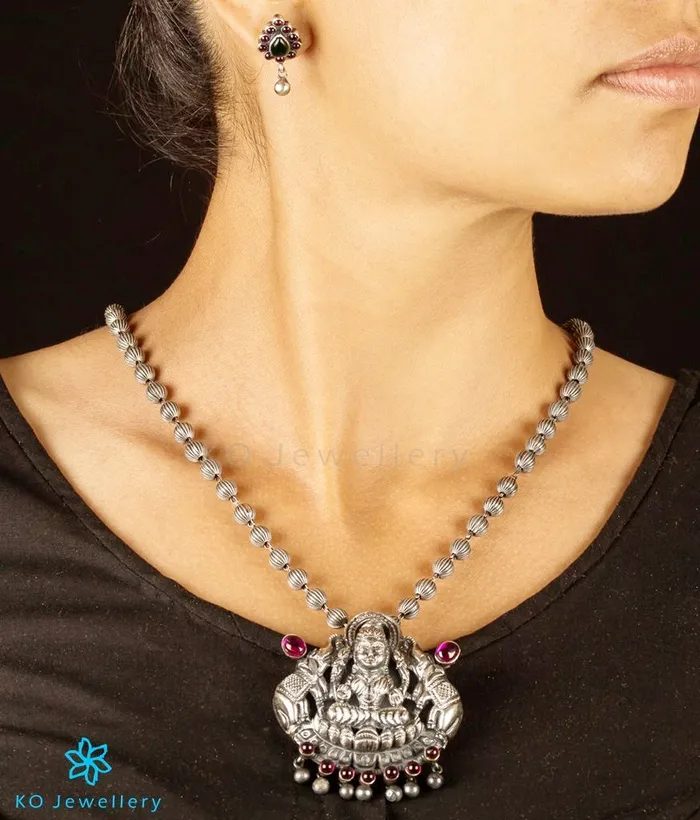 Necklaces The Shrinika Silver Lakshmi Necklace Silversmith