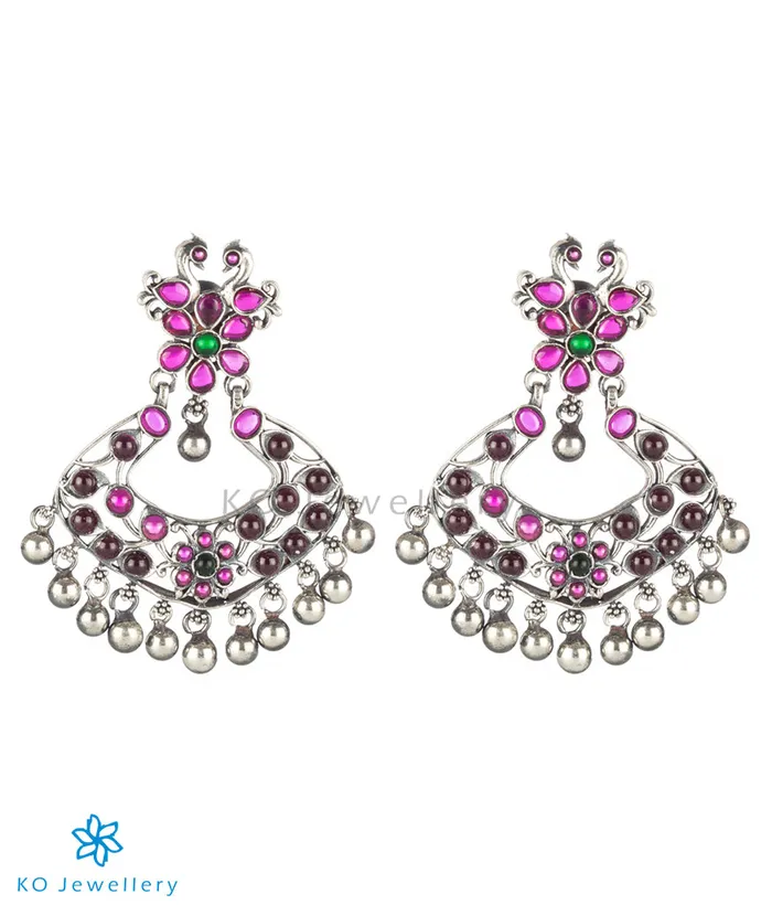 pallavi Earrings The Zikhin Silver Chand Bali Earrings Oxidised