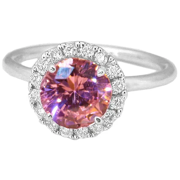 Pink Sapphire Halo Engagement Ring GB Rings