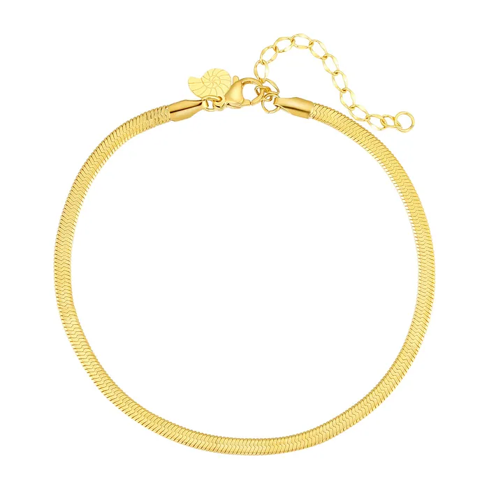 PreStyled Sets Snake Chain Anklet Gold Hey Happiness