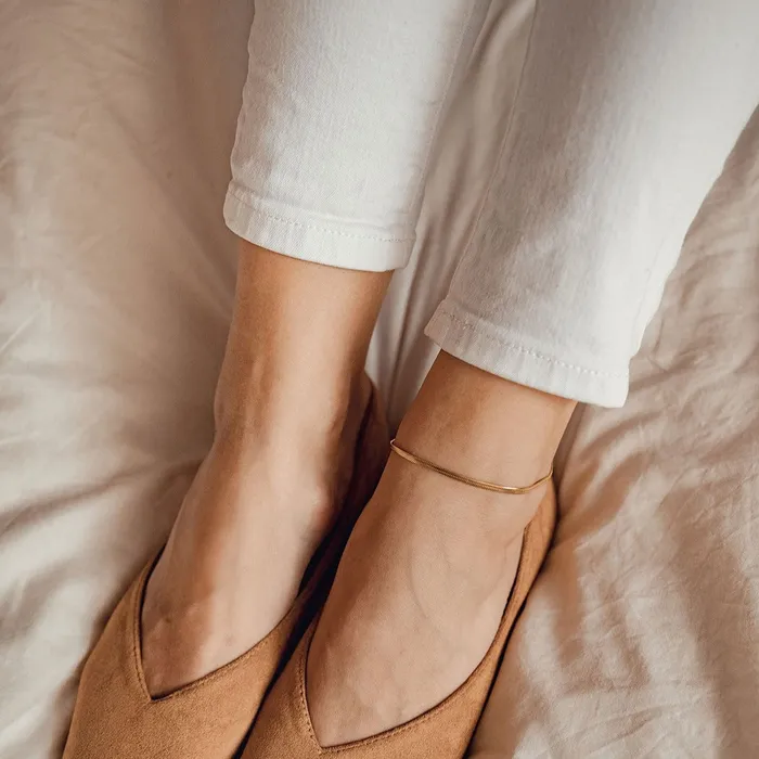 PreStyled Sets Snake Chain Anklet Gold Hey Happiness PreStyled Sets Snake Chain Anklet Gold Hey Happiness
