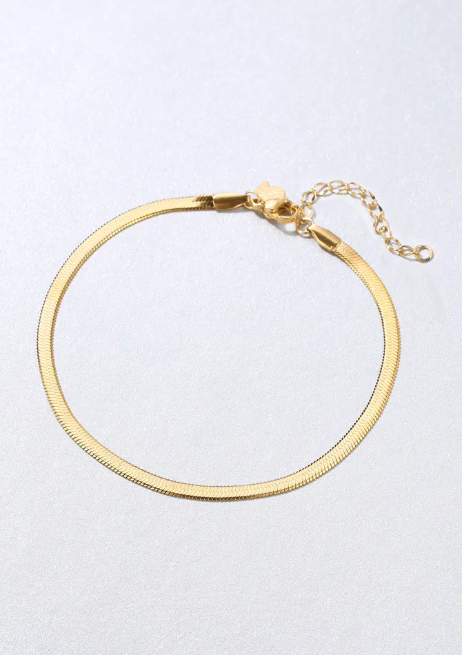PreStyled Sets Snake Chain Anklet Gold Hey Happiness PreStyled Sets Snake Chain Anklet Gold Hey Happiness