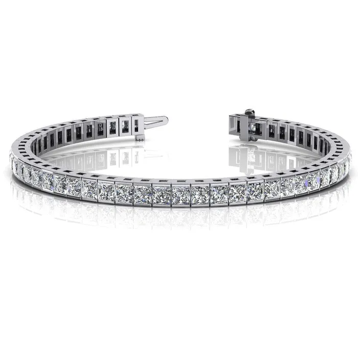 Princess Natural Earth Mined Diamond Tennis Bracelet White Gold 14K Jewelry 1120 Carats GB Bracelets Princess Natural Earth Mined Diamond Tennis Bracelet White Gold 14K Jewelry 1120 Carats GB Bracelets
