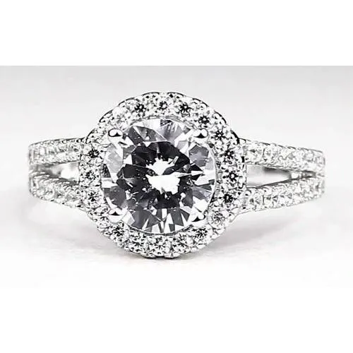 Real Natural Earth Mined Diamond Halo Engagement Ring 350 Carats White Gold 14K GB Rings Real Natural Earth Mined Diamond Halo Engagement Ring 350 Carats White Gold 14K GB Rings