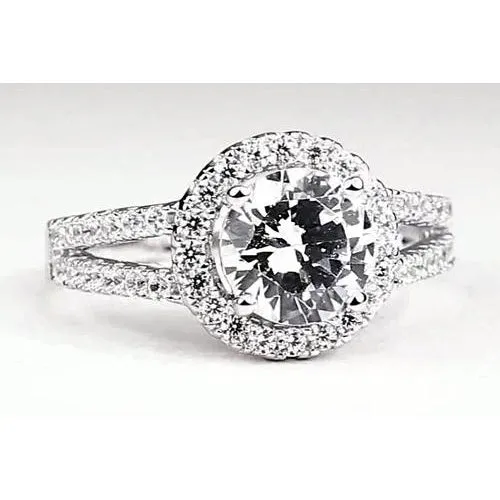 Real Natural Earth Mined Diamond Halo Engagement Ring 350 Carats White Gold 14K GB Rings Real Natural Earth Mined Diamond Halo Engagement Ring 350 Carats White Gold 14K GB Rings