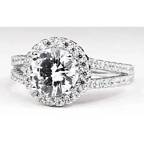 Real Natural Earth Mined Diamond Halo Engagement Ring 350 Carats White Gold 14K GB Rings Real Natural Earth Mined Diamond Halo Engagement Ring 350 Carats White Gold 14K GB Rings