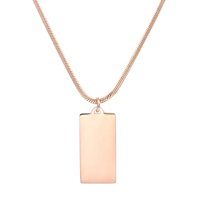 Rectangle Pendant Necklace Rose Gold Hey Happiness Necklaces