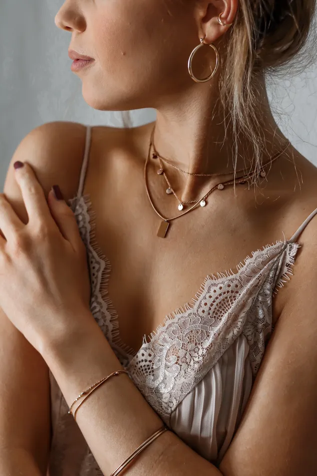 Rectangle Pendant Necklace Rose Gold Hey Happiness Necklaces