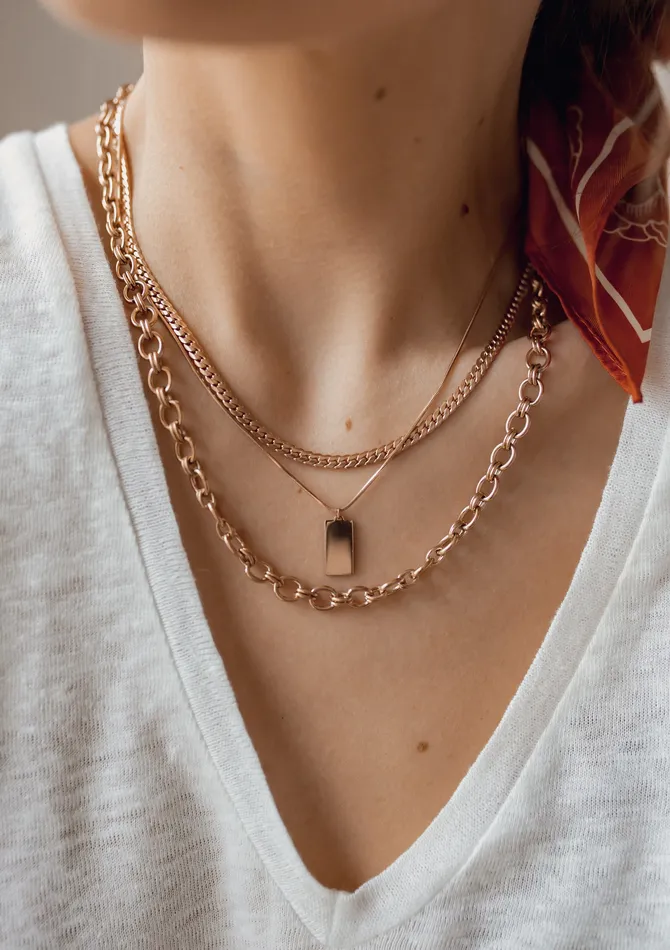 Rectangle Pendant Necklace Rose Gold Hey Happiness Necklaces