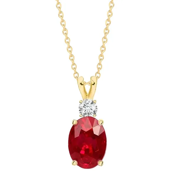 Red Ruby With Natural Earth Mined Diamonds 850 Carats Pendant Necklace Yellow Gold 14K GB Necklaces Red Ruby With Natural Earth Mined Diamonds 850 Carats Pendant Necklace Yellow Gold 14K GB Necklaces