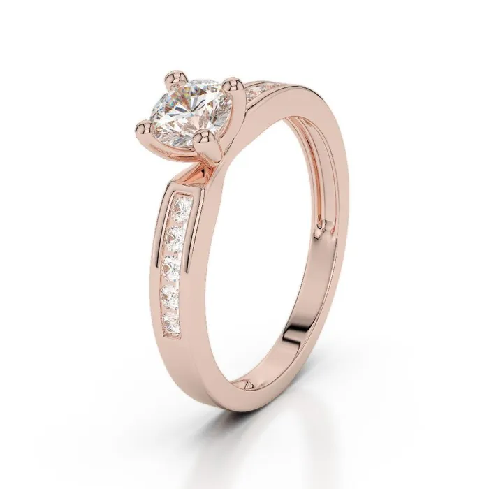 Rings 210 Ct Solitaire With Accent Natural Earth Mined Diamonds Engagement Ring Rose Gold GB Rings 210 Ct Solitaire With Accent Natural Earth Mined Diamonds Engagement Ring Rose Gold GB