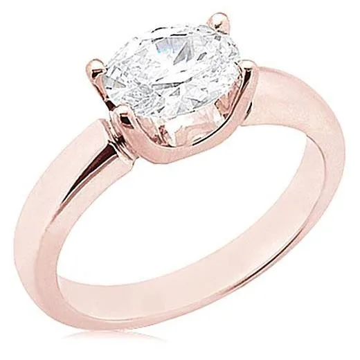 Rings 2 Ct Oval Natural Earth Mined Diamond Rose Gold Solitaire Ring 4 Prongs GB Rings 2 Ct Oval Natural Earth Mined Diamond Rose Gold Solitaire Ring 4 Prongs GB