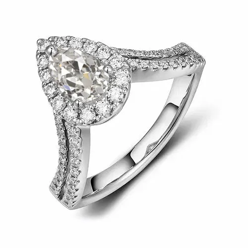 Rings 350 Carats Halo Pear Old Cut Natural Earth Mined Diamond Ring Double Row Accents HarryChadEntcom Rings 350 Carats Halo Pear Old Cut Natural Earth Mined Diamond Ring Double Row Accents HarryChadEntcom