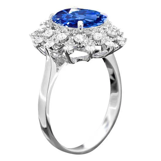 Rings 375 Ct Sri Lanka Sapphire Natural Earth Mined Diamonds Ring White Gold 14K GB Rings 375 Ct Sri Lanka Sapphire Natural Earth Mined Diamonds Ring White Gold 14K GB