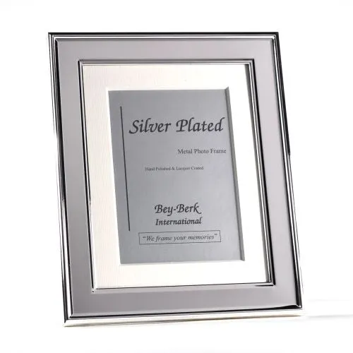 Rings Bey Berk Silver Tone 4X6 Picture Frame With Matting And Easel Back