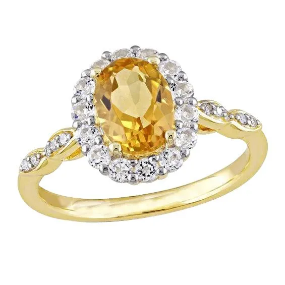 Rings GB 1475 Carats Oval Cut Madeira Citrine Natural Earth Mined Diamonds Gold Wedding Ring Rings GB 1475 Carats Oval Cut Madeira Citrine Natural Earth Mined Diamonds Gold Wedding Ring