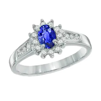 Rings GB Ceylon Sapphire And Natural Earth Mined Diamond Engagement Ring 190 Carats White Gold 14K Rings GB Ceylon Sapphire And Natural Earth Mined Diamond Engagement Ring 190 Carats White Gold 14K