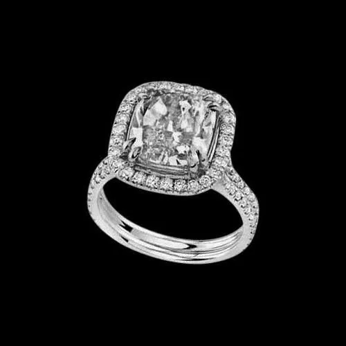 Rings GB Cushion Cut Natural Earth Mined Diamond Women New White Gold 340 Ct Ring With Accents Rings GB Cushion Cut Natural Earth Mined Diamond Women New White Gold 340 Ct Ring With Accents