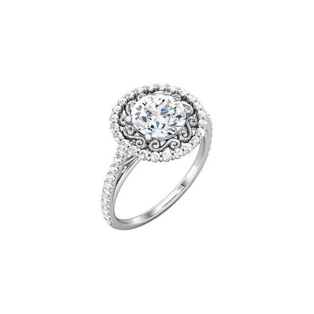 Rings GB Halo Round Natural Earth Mined Diamond Engagement Ring 2 Carat White Gold 14K Rings GB Halo Round Natural Earth Mined Diamond Engagement Ring 2 Carat White Gold 14K